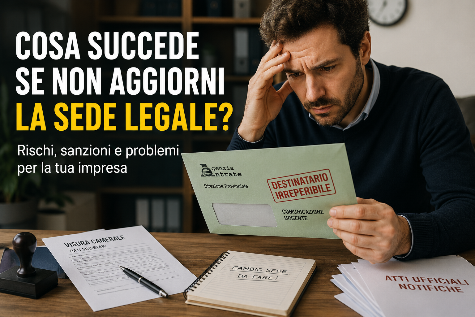 Cosa succede se non aggiorni la sede legale