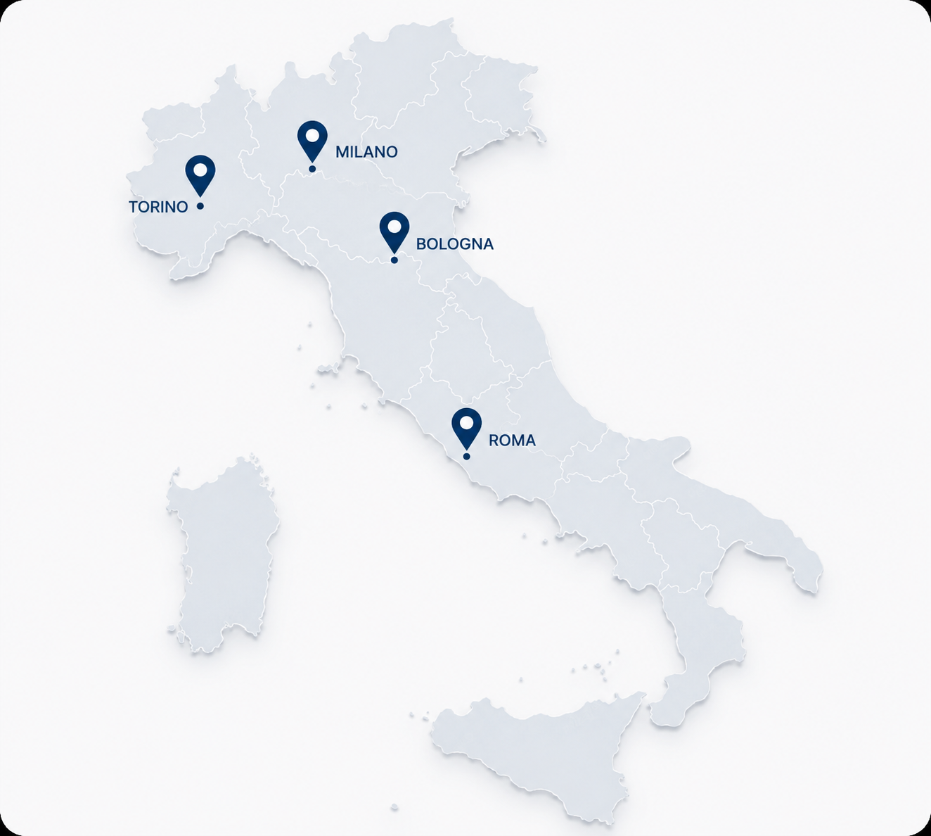 Mappa Italia con città principali